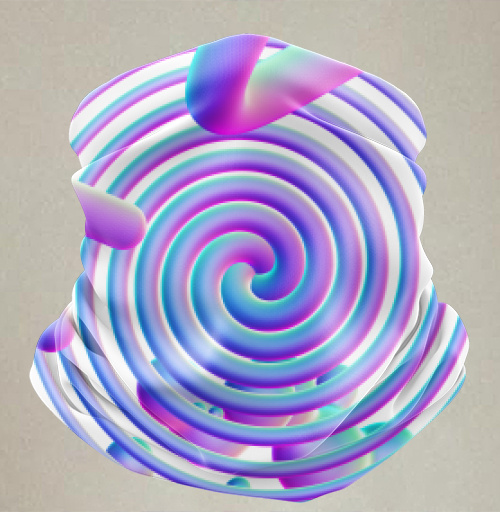 Фотография футболки Динамичная 3D-абстракция с неоновым градиентом