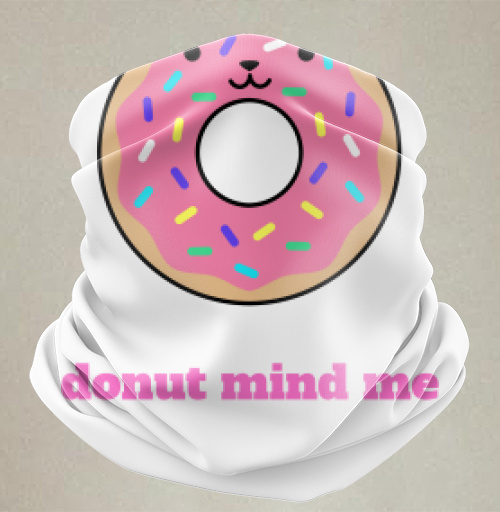 Фотография футболки Милый пончик-кошка с надписью Donut Mind Me