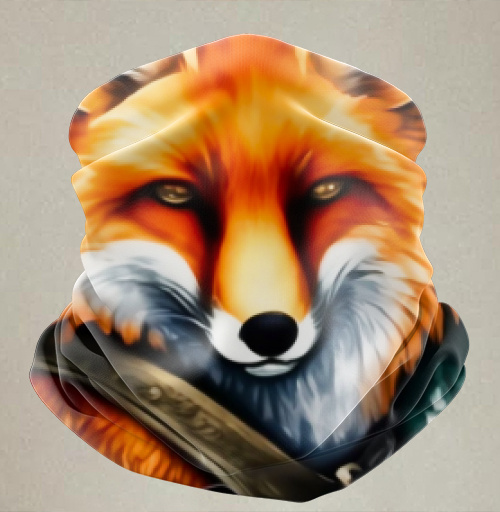 Фотография футболки Портрет Лисы-Самурая в стиле Sticker Art