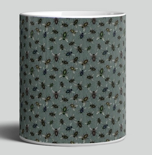 Фотография футболки Реалистичный паттерн насекомых Realistic insect pattern Узор мухи жуки
