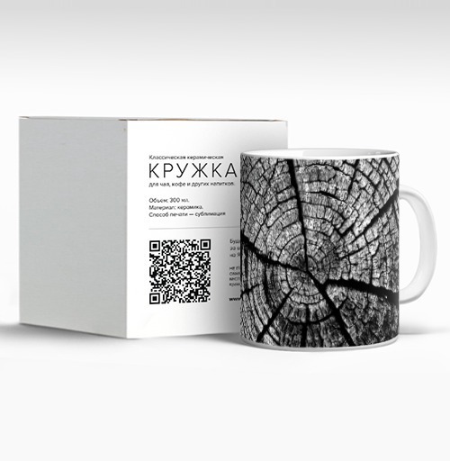 Фотография футболки Графика древесного среза с годичными кольцами