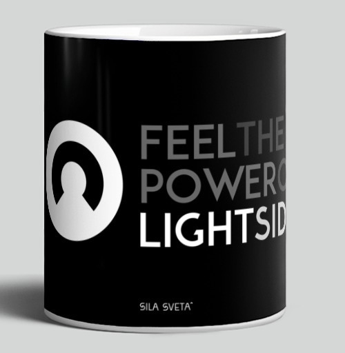 Фотография футболки FEEL THE POWER OF LIGHT SIDE / ПОЧУВСТВУЙ СИЛУ СВЕТЛОЙ СТОРОНЫ