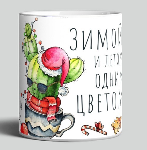 Фотография футболки Зимой и летом все равно кактус
