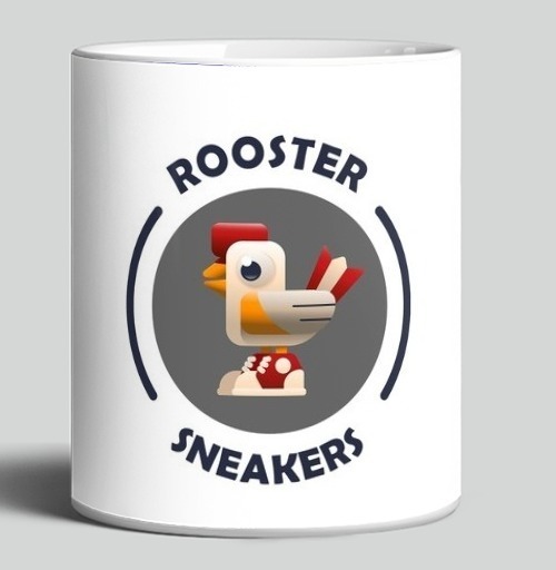 Фотография футболки Логотип ROOSTER Sneakers с петухом в кроссовках