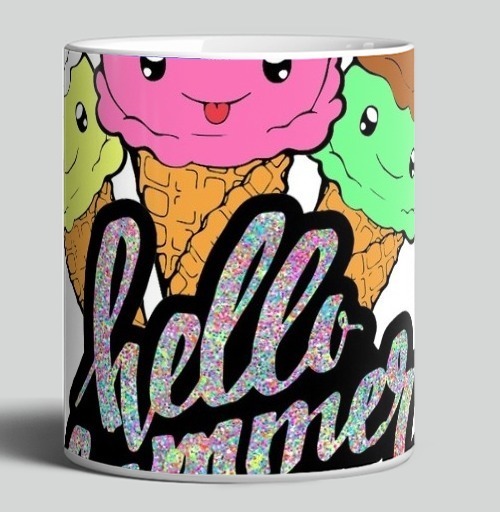 Фотография футболки Весёлое мороженое на летнем фоне hello summer