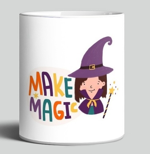 Фотография футболки Девочка волшебница с палочкой создай магию make magic