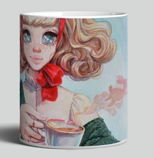 Фотография футболки Tea Party Girl / Девочка с чаем в красном платье весна и волшебство