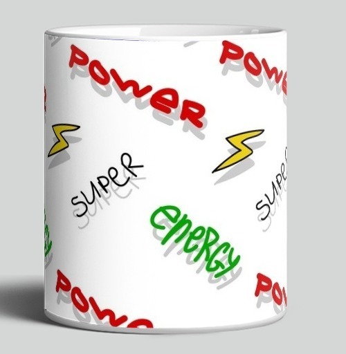 Фотография футболки Энергичный принт с мотивационными словами SUPER POWER ENERGY