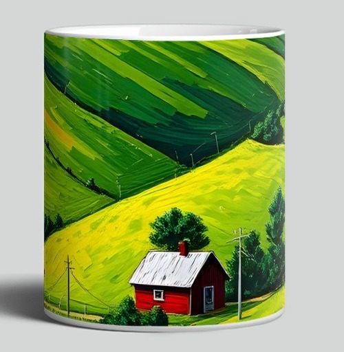 Фотография футболки Village Summer Landscape - Летний сельский пейзаж с золотыми куполами церкви