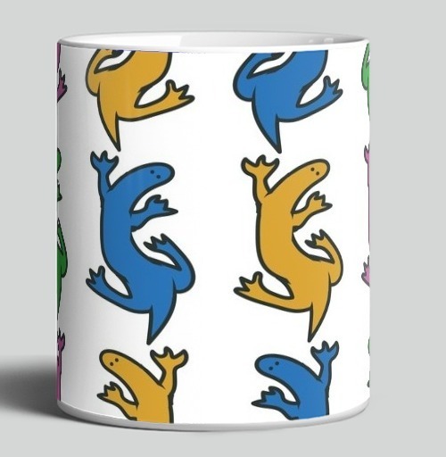 Фотография футболки Разноцветные ящерицы на сером фоне Colorful lizards on gray background