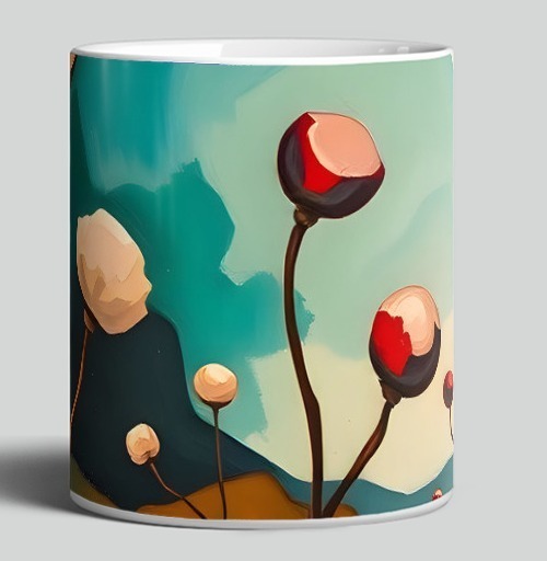 Фотография футболки Surreal Flower Garden Абстрактные цветы тянутся к сияющему теплому солнцу