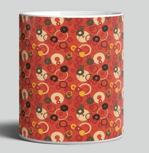 Фотография футболки Retro circles pattern – Ретро паттерн абстрактный теплый рыжий узор с кругами