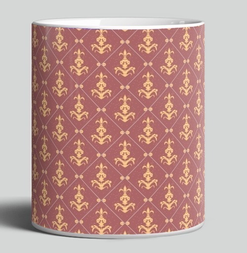 Фотография футболки Lily Seamless Pattern / Узор геральдической лилии на темно-розовом фоне