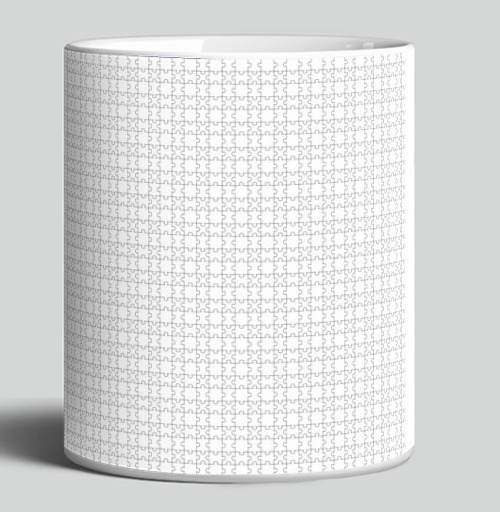 Фотография футболки White Puzzle Piece Geometry / Белая геометрия деталей пазла черных линий