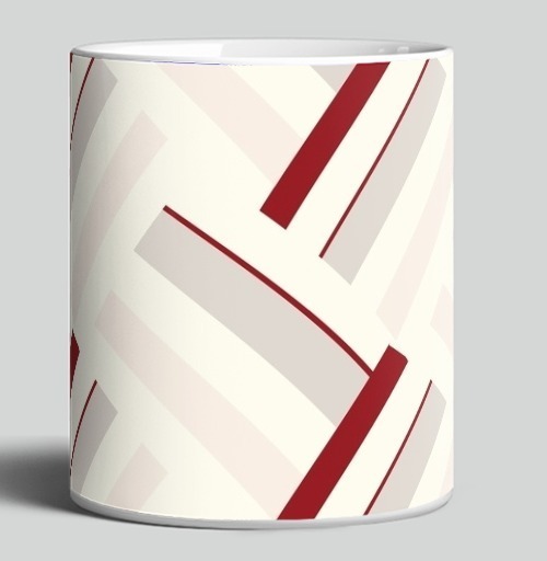 Фотография футболки Geometric / Абстрактный узор с бордовыми линиями создающий строгий ритм