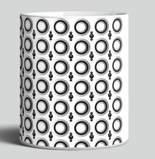 Фотография футболки Узор с кольцами и сферами Geometric pattern and black spheres