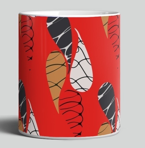 Фотография футболки Абстрактный графический узор лепестки / Abstract pattern red drops
