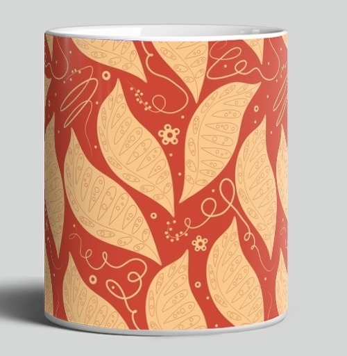 Фотография футболки Organic Autumn Leaves Pattern / Узор Осенние Листья стильный домашний текстиль