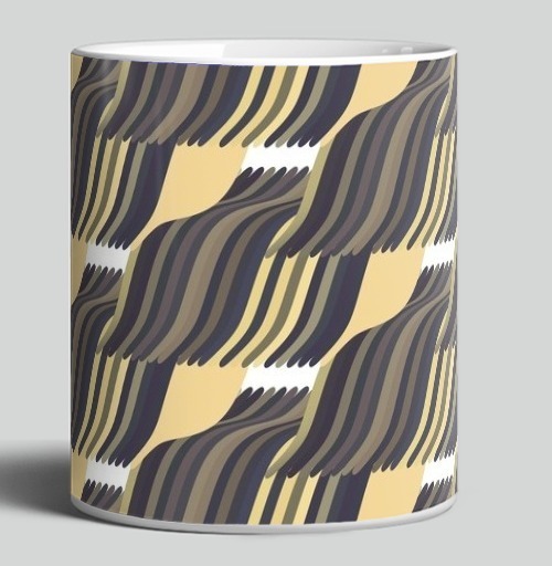 Фотография футболки Abstract wave pattern / Абстрактный орнамент бежевый угольный узор