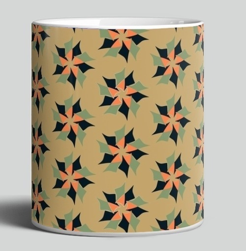 Фотография футболки Geometric Flower Pattern – Геометрический цветочный паттерн акцент для дома