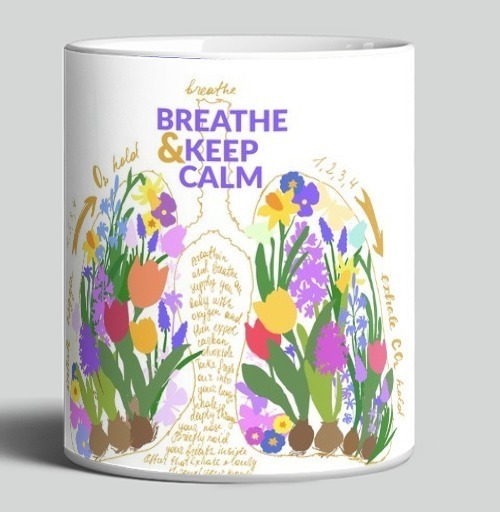 Фотография футболки Футболка с принтом легкие и цветы Breathe Calm