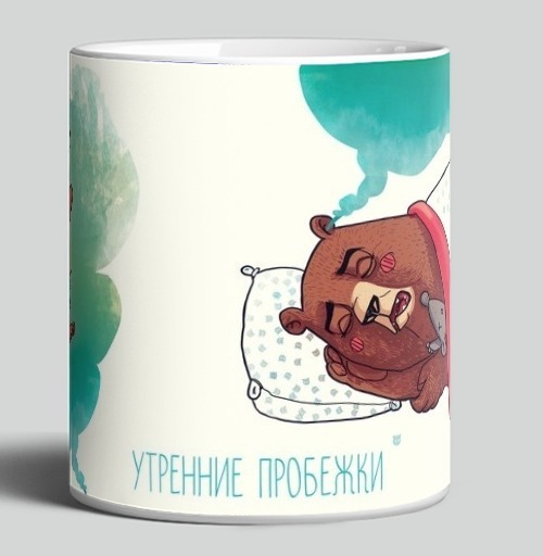 Фотография футболки Утренние пробежки – милый спящий медведь