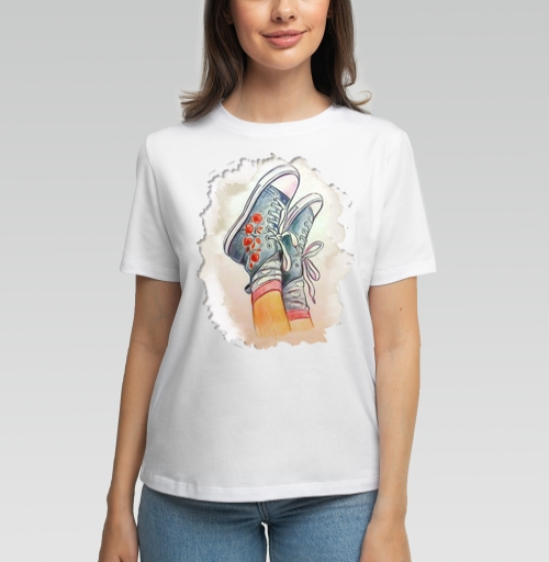 Фотография футболки Кеды с Цветочками