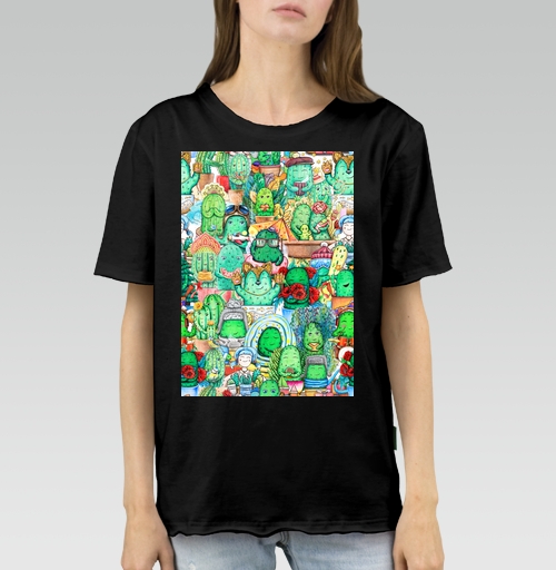 Фотография футболки Большая компания кактусов