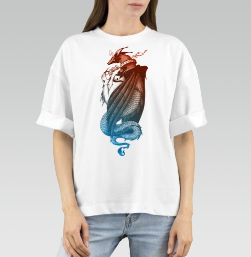 Фотография футболки Дракон уно красно-синий