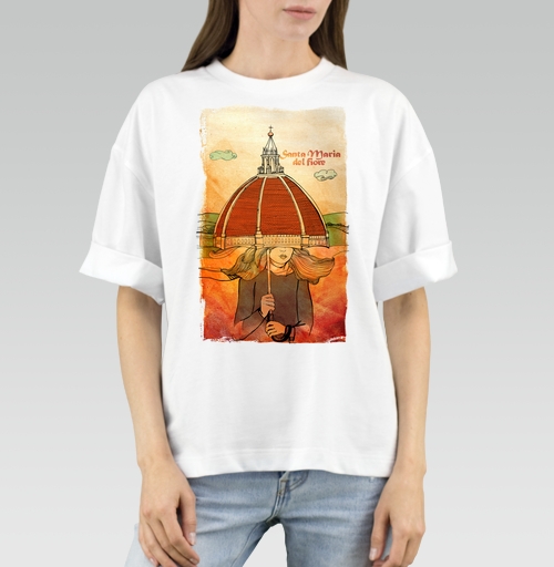 Фотография футболки Уютная женщина под куполом Santa Maria del Fiore / Святая Мария Цветочная