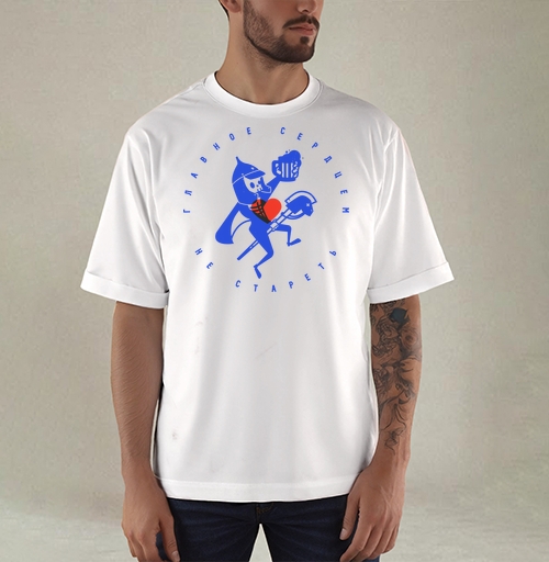 Фотография футболки Воин с кружкой пива и сердцем молодости
