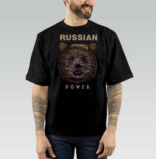 Фотография футболки Стилизованный медведь из слов «Russian Power»