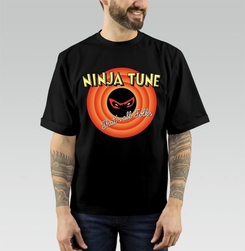 Фотография футболки Ретро-логотип Ninja Tune в стиле Looney Tunes