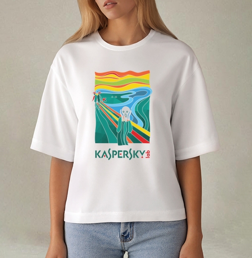 Фотография футболки Современная Интерпретация «Крика» с Логотипом Kaspersky
