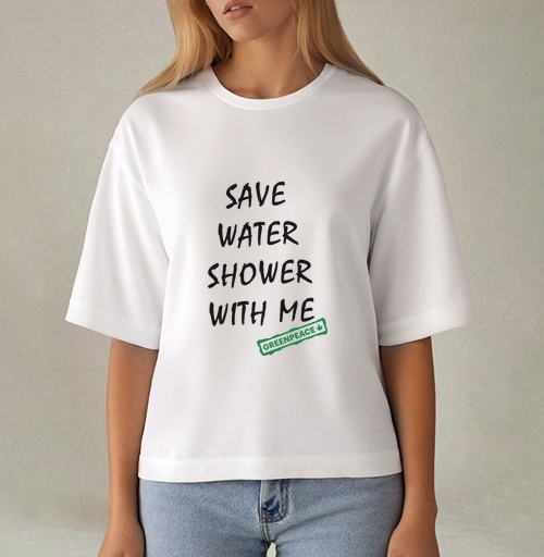 Фотография футболки SAVE WATER SHOWER WITH ME / Экономь воду, принимай душ со мной