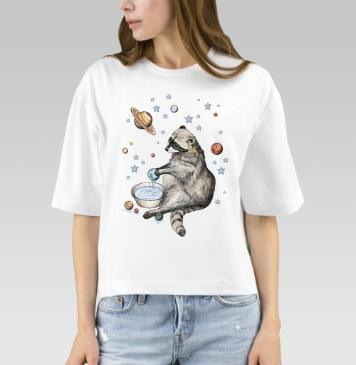 Фотография футболки Енот-полоскун-космический