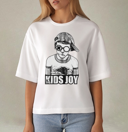 Фотография футболки Стильный Монохромный Подросток В Очках KIDS JOY