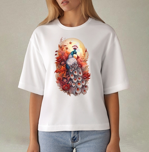 Фотография футболки Павлин под луной