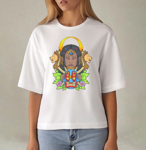 Фотография футболки Магическая маска богини-матери с мифическим орнаментом