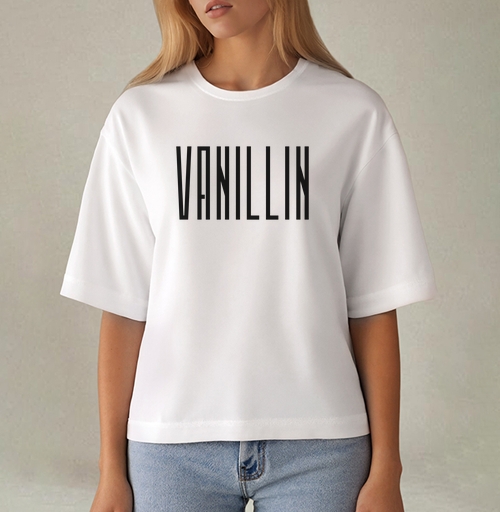Фотография футболки Геометрический шрифт VANILLIN – Ванилин черный текст декор