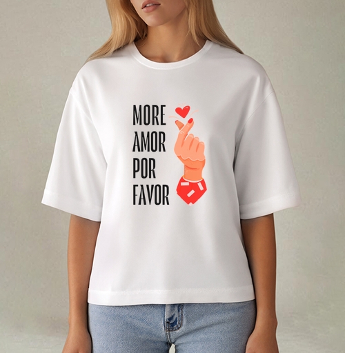 Фотография футболки Hand heart More Amor / Рука с сердцем жест корейское сердечко