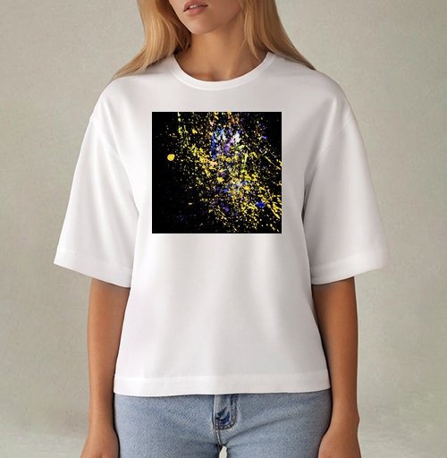 Фотография футболки Яркая экспрессия на фоне Abstract Paint Splashes Абстрактные брызги краски