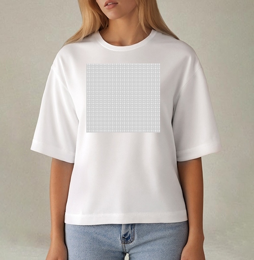 Фотография футболки White Puzzle Piece Geometry / Белая геометрия деталей пазла черных линий