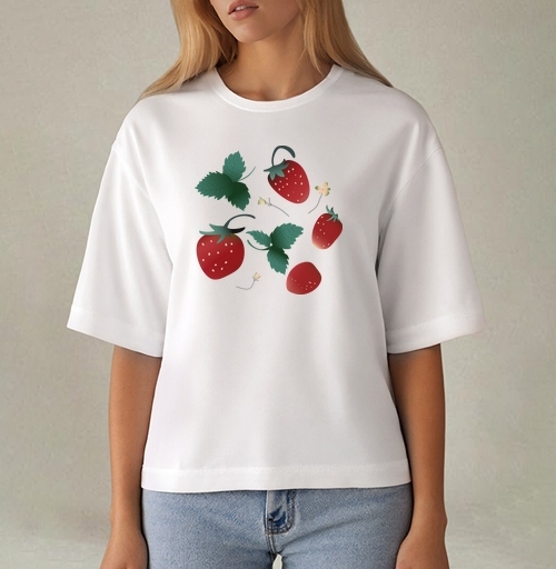 Фотография футболки Fresh Red Sweet Berries Strawberry Garden – Садовая клубника