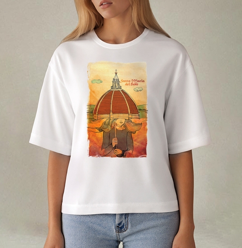 Фотография футболки Уютная женщина под куполом Santa Maria del Fiore / Святая Мария Цветочная