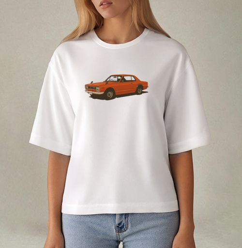 Фотография футболки Nissan Skyline GT-R Хакосука в оранжевом цвете