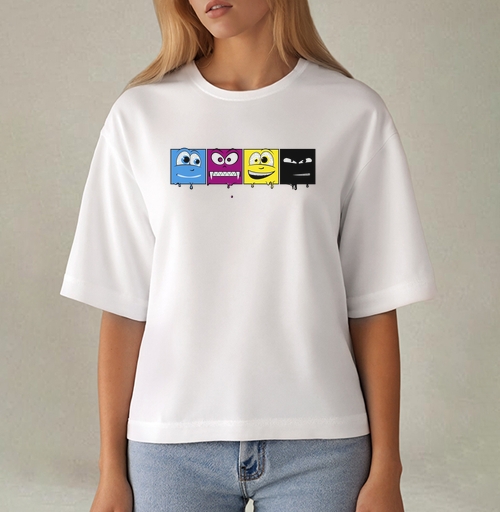 Фотография футболки CMYK faces / Лица CMYK