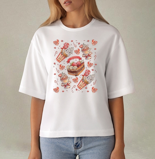 Фотография футболки Happy Valentines Day pattern / Паттерн ко Дню святого Валентина