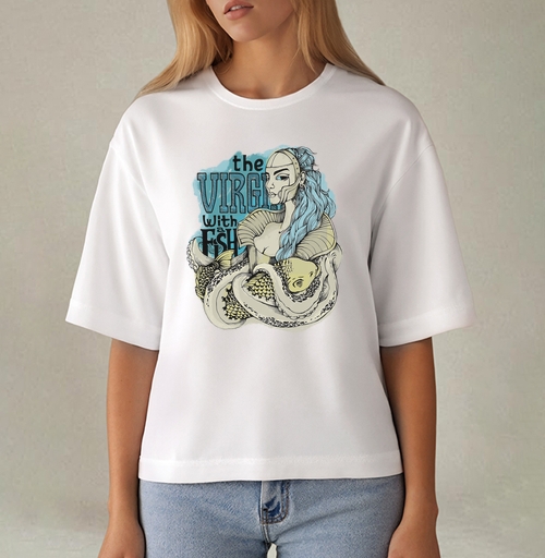 Фотография футболки Virgin with a fish / Дева с рыбой