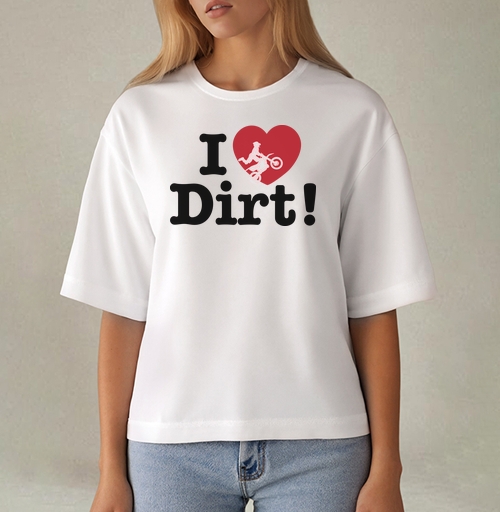 Фотография футболки Футболка I ❤️ Dirt – страсть к мотокроссу и грязи